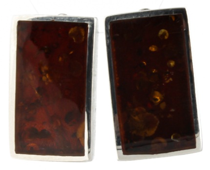 Ohrclips „Fenster“ Cognac