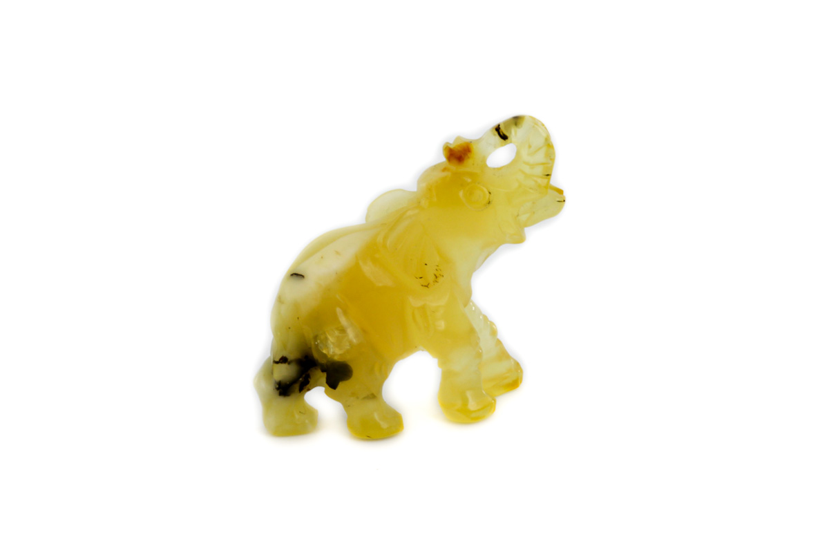 Elefant „Gelblich mit Pflanzeneinschlüssen“