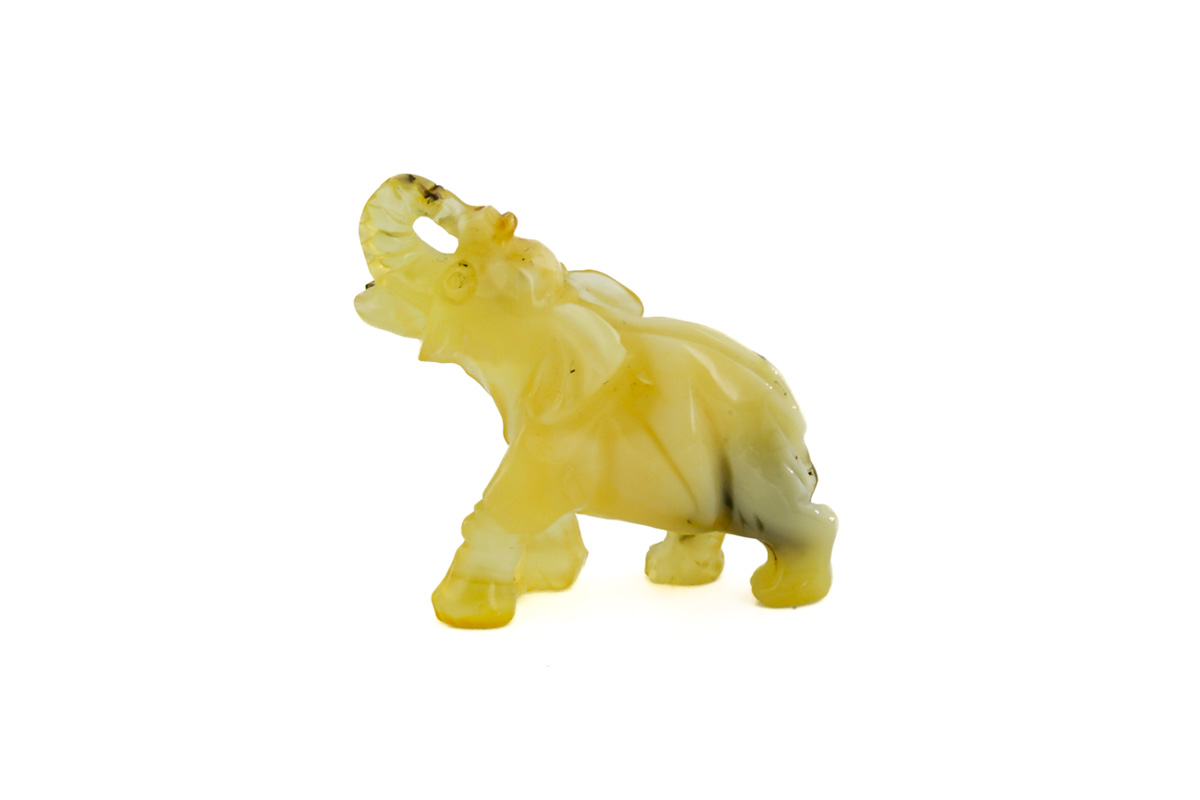 Elefant „Gelblich mit Pflanzeneinschlüssen“
