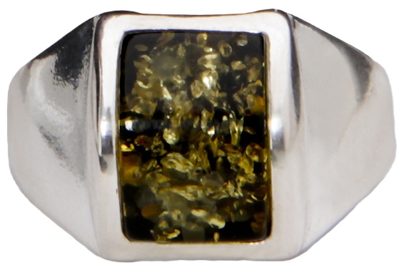 Bernstein Ring "Bernsteinfenster" Grün
