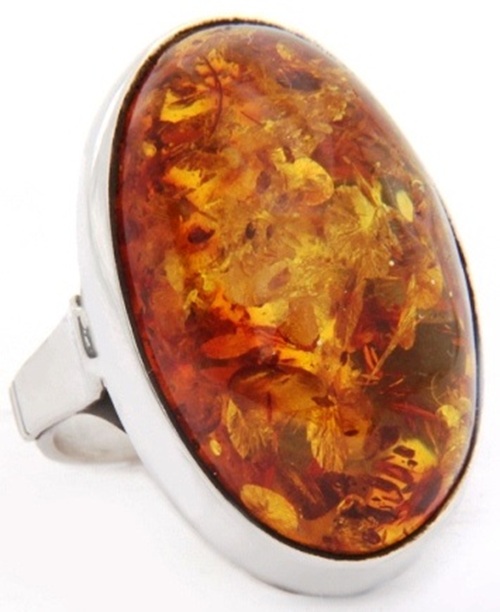 Bernstein Ring "Feuerblüte"